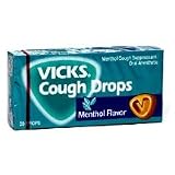 Vicks Cough Suppressant Drops with Menthol Flavor   20 Drops/Pack, 20ea