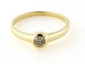 14k Yellow Gold Bezel-Set Champagne Diamond Solitaire Ring (1/4 ct), Size 7