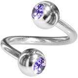 Swarovski Tanzanite DOUBLE GEM Spiral Twister Belly Ring