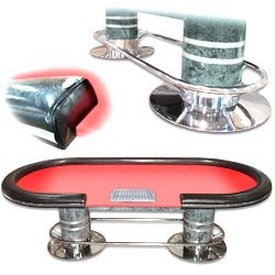 Deluxe 96 inch Holdem table with dealer position - Red Felt