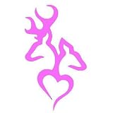 Browning Deer Head Heart Logo Style #2(Decal will come in SOFT PINK)