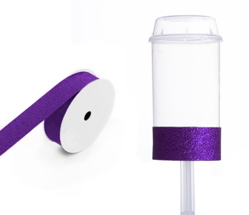 Dress My Cupcake DMC91912 Clear Push Pops 100-Pack Plastic Containers with Lid DIY Kit, Royal Purple Glitter