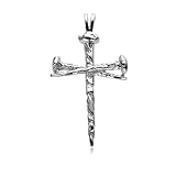 Nail Cross Pendant, Sterling Silver