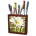 Patricia Sanders Flowers - Daisy and Bee Plant Seeds of Joy- Flowers- Floral Art - Tile Pen Holders-5 inch tile pen holder