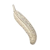 14kt Yellow Gold Textured Feather Brooch