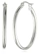 Sterling Silver Polished Tube Hoop Earrings (1.0" Diameter)