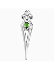 18K Yellow Gold Pear Cut Tsavorite and Diamond Pendant -- LIFETIME WARRANTY