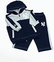 New York Yankees Newborn Baby Boy Two Tone Knit Hooded Jogging Suit