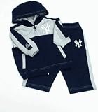 New York Yankees Newborn Baby Boy Two Tone Knit Hooded Jogging Suit