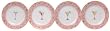 Artistically designed dinnerware Cocktails motif salad / dessert / sandwich plates 7.5" Set/4