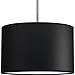 Progress Lighting P8822-01 Modular Pendant System Choose Shade and 1-Light Stem (P5198) Or 3-Light Stem (P5199) to Make Complete Fixture 16-Inch Drum Shade, Black Parchment Paper