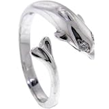 925 Sterling Silver Cubic Zirconia DOLPHIN Toe Ring