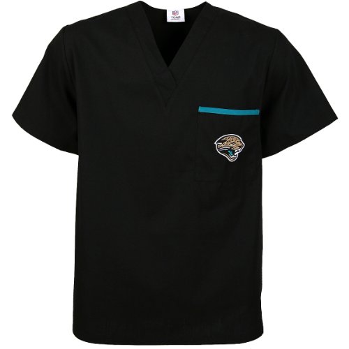Scrub Dudz Jacksonville Jaguars Solid Print Scrub Top Medium