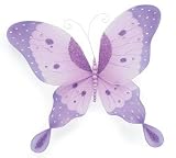 Butterfly Hanging Nylon-Beaded Purple Large
