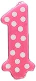 Pink 1st Birthday Polka Dot Candle