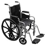 Polly-Fly Wheelchair - Transport Chair - Removable Desk Arms, Silver, 16