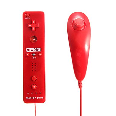 ZCL 2-in-1 MotionPlus Remote Controller and Nunchuk for Wii/Wii U Free Shipping , Black