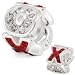Hugs and Kisses Swarovski Sterling Silver Ohm Bead title=