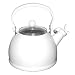Calypso Basics 2.2-Quart Whistling Teakettle with Glass Lid, White