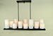 Floating Plate Chandelier with 15 Assorted OR Similar Height Shades