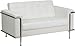 Flash Furniture HERCULES Lesley Series Contemporary White LeatherSoft Loveseat with Encasing Frame
