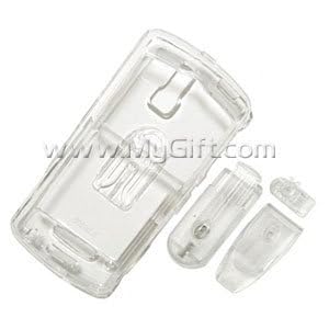 BlackBerry RIM Pearl 8100 Cell Phone Clear Protective Hard Case with Swivel Rotating Belt Clip and Stationary Belt Clip