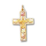 10k Black Hills Gold Cross Pendant