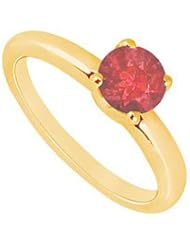 Ruby Ring 14K Yellow Gold - 1.00 CT TGW