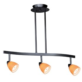Spot Light Pendant - 3 Light Spot Pendant Lighting Fixture - Dark Bronze - Amber Wiped... by Vaxcel Lighting