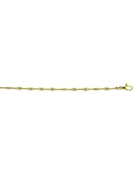 18K Gold Green Twist Link Bracelet 7 Inch