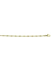 18K Gold Green Twist Link Necklace 18 Inch