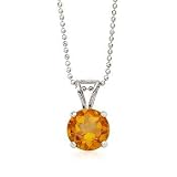 1.75 Carat Citrine Necklace In 14kt White Gold