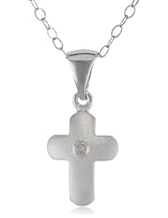 Sterling Silver Diamond Cross Pendant Necklace