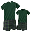 Father and Son Matching Family Summer Green Boxer Pajamas