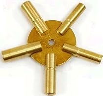 Univesal Clock Key for Winding Clocks 5 Prong Even Sizes
