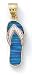 14k Two-Tone Diamond-Cut Blue Created Opal Flip-Flop Pendant - JewelryWeb