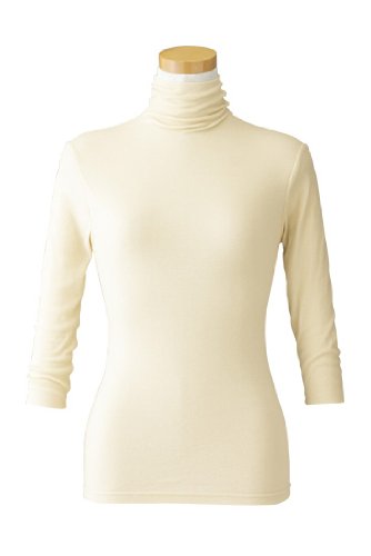 天使の綿シフォン　カットソー【ハイネック／７分袖】