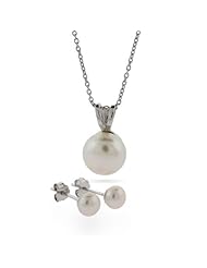 Freshwater Pearl Sterling Silver Pendant and Earring Set