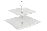 Ethos Square Cake Stand, 2 Levels, White