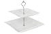 Ethos Square Cake Stand, 2 Levels, White