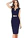 Babyonline Women's Key-hole Sleeveless Gold Belt Business Bodycon Midi Dress