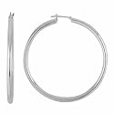 Sterling Silver 3x48mm Large Hoop Earrings
