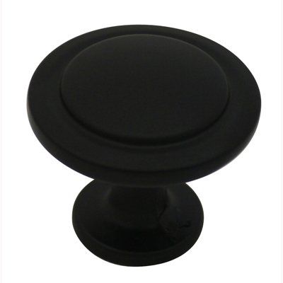 Cosmas 5560FB Flat Black Cabinet Hardware Round Knob - 1-1/4