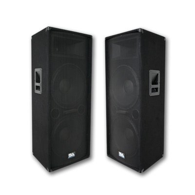 Pair of Dual 15 PA DJ SPEAKERS 1400 Watts PRO AUDIO - Band, Bar, Wedding, Church