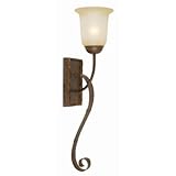 Yosemite Home Decor 93971FGS McKensi One Light Wall Sconce with Tea Stained Glass Shades in Bronze Patina Finish, 7