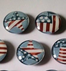 Americana Flag Fridge Home Office Memo Board Glass Magnets Set of 8