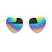 Womens Mirrored Rusta Mirror Lens Plastic Frame Heart Shape Sunglasses (White)