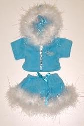 Teal Velour Princess Hoodie & Skirt fits most Webkinz, Shining Star & 8"-10" Make Your Own Stuffed Animals