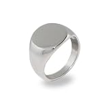 Eve's Addiction Ladies Oval Cut Stainless Steel Signet Ring