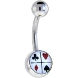 PLAYING CARD SUITS Logo Belly Button Ring